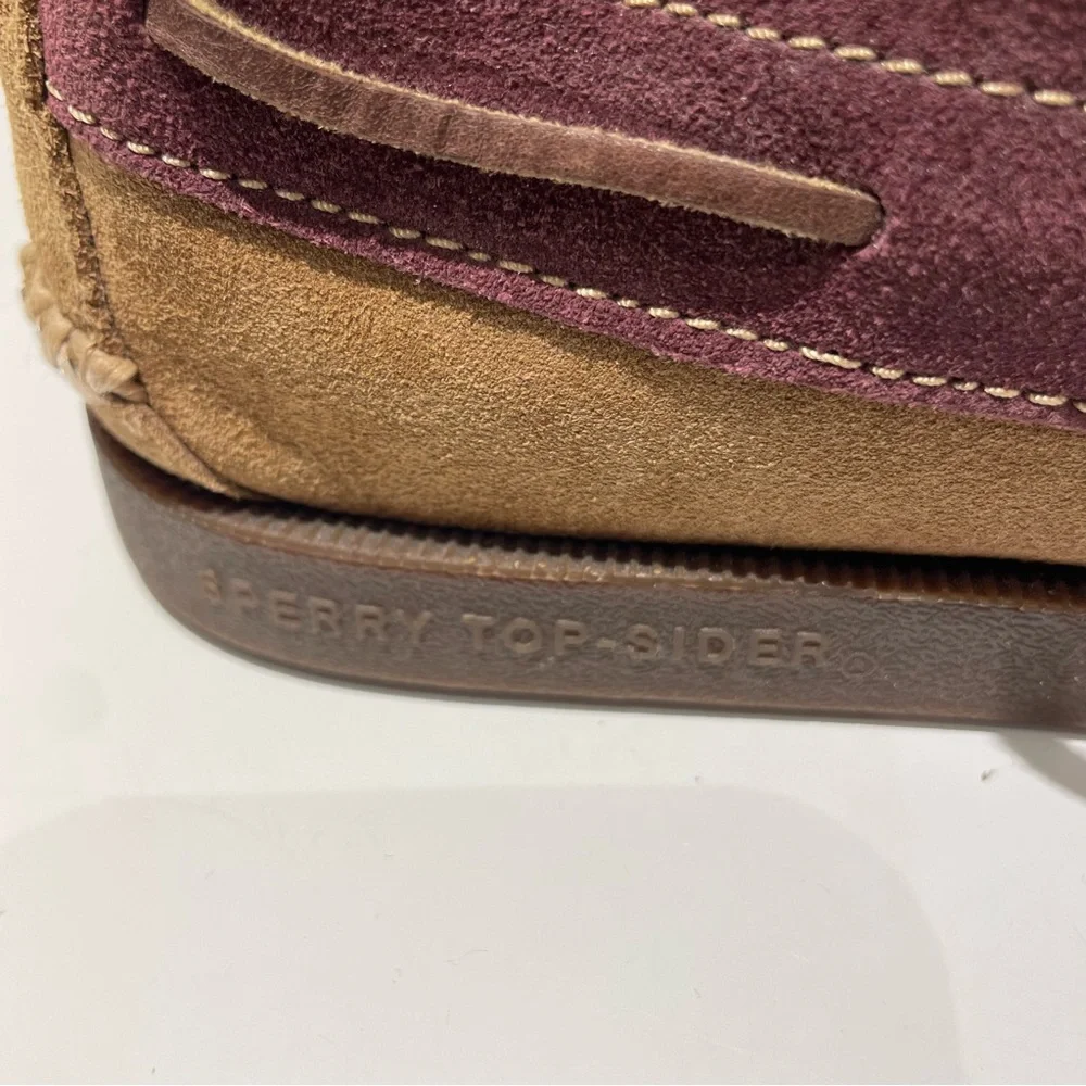 Sperry Men's Leather Top Sider Chukka Boot Burgundy & Brown Size 9.5